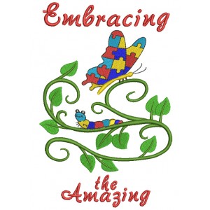 Embracing The Amazing Autism Awareness Butterfly Filled Machine Embroidery Design Digitized Pattern